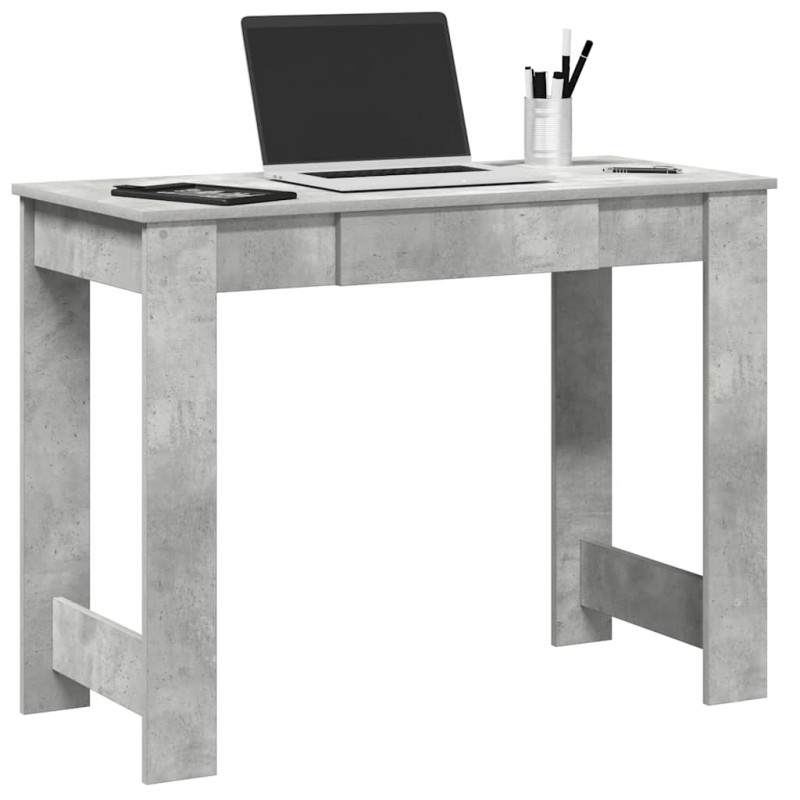 Biurko, szarość betonu, 100x45x75 cm, materiał drewnopochodny
