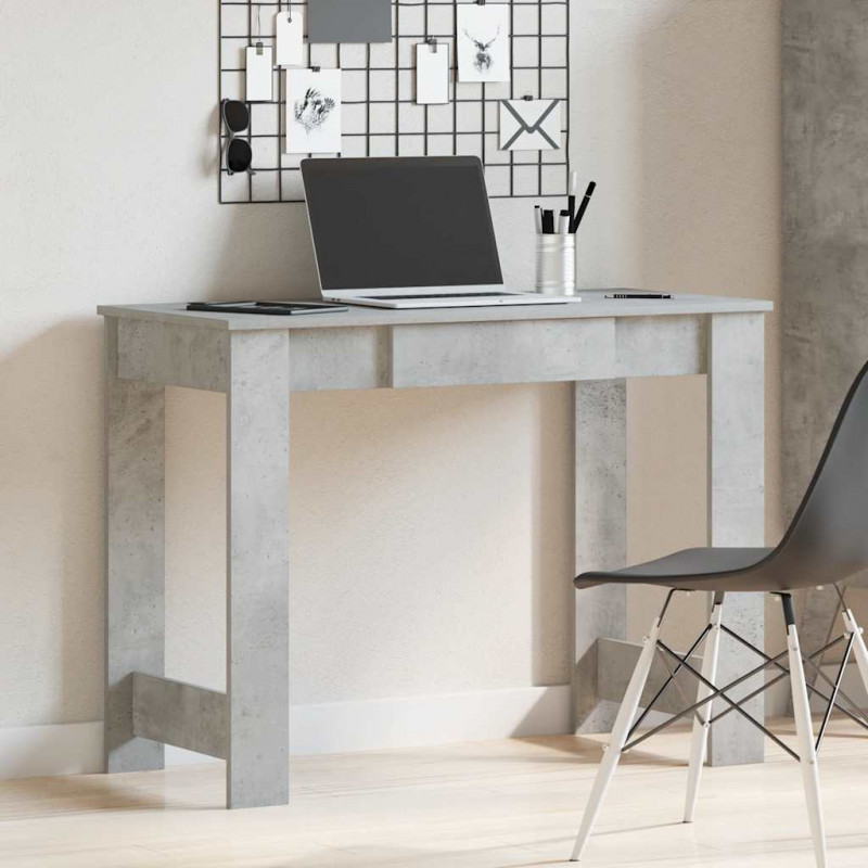 Biurko, szarość betonu, 100x45x75 cm, materiał drewnopochodny