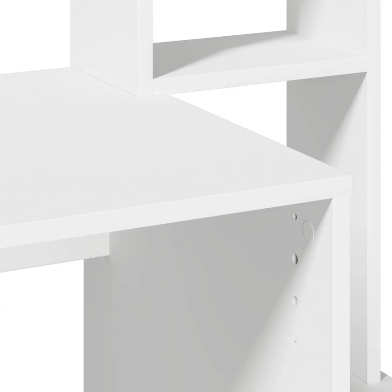 Biurko z półkami, białe, 100x45x140 cm, materiał drewnopochodny