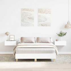Rama łóżka bez materaca biała 120x200 cm drewno klejone