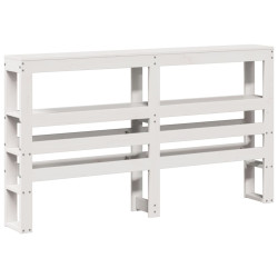 Wezgłowie do łóżka, z półkami, białe, 150 cm, drewno sosnowe