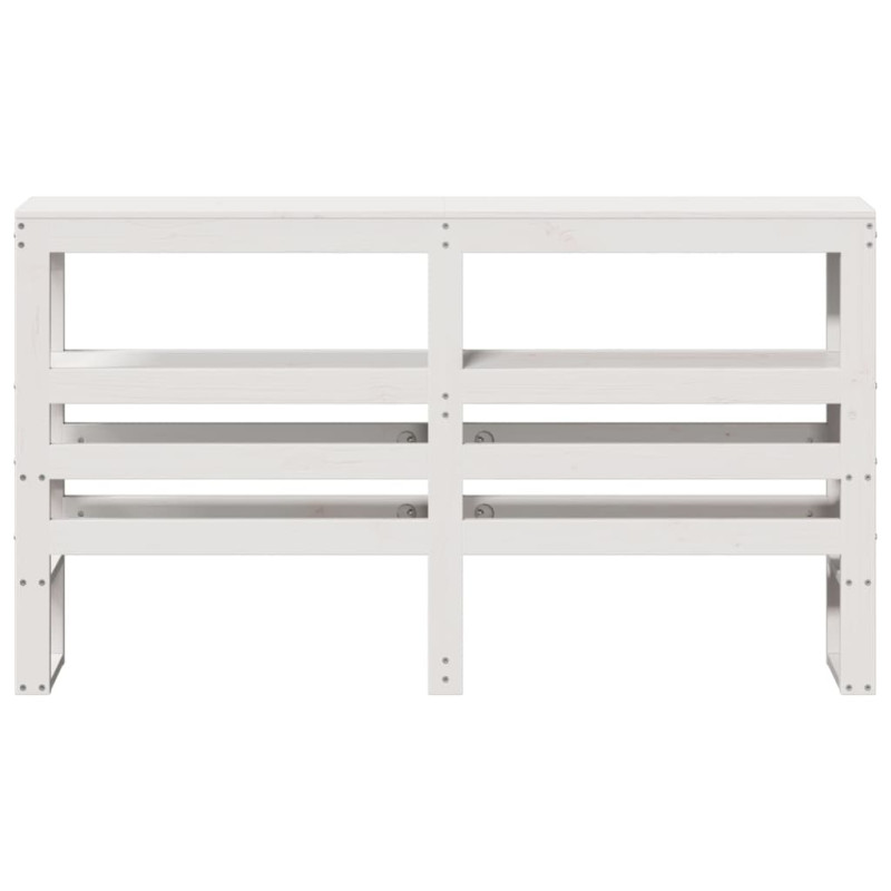 Wezgłowie do łóżka, z półkami, białe, 150 cm, drewno sosnowe
