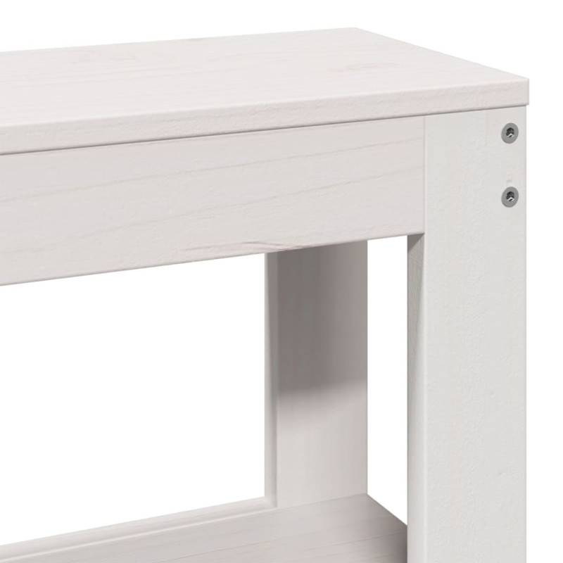 Wezgłowie do łóżka, z półkami, białe, 150 cm, drewno sosnowe