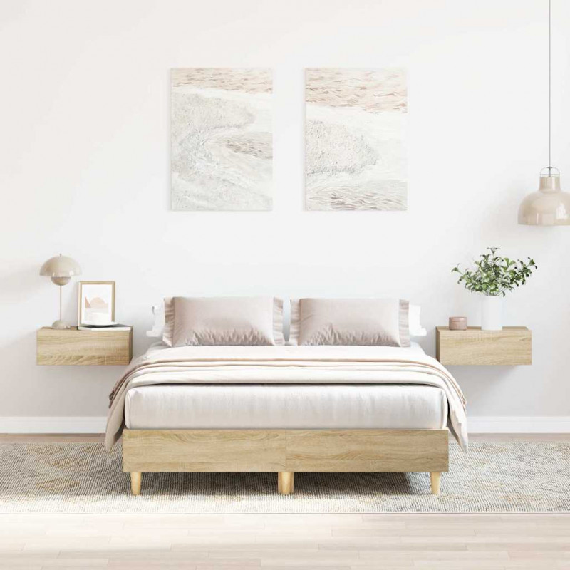 Rama łóżka bez materaca Dąb Sonoma 120x200 cm Drewno klejone