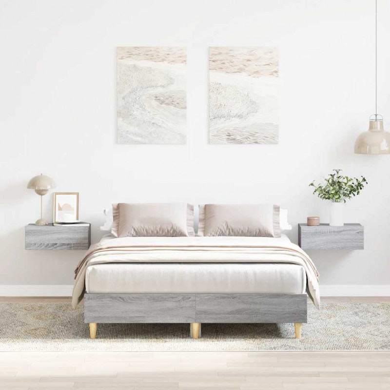 Rama łóżka bez materaca Szary Sonoma 120x200 cm Drewno klejone