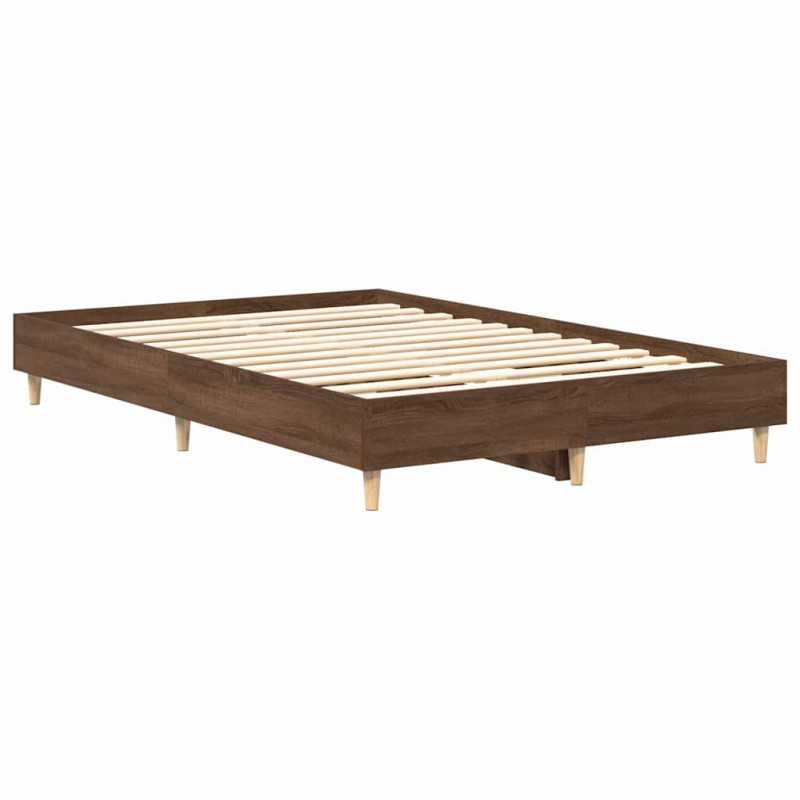 Rama łóżka bez materaca Brązowy dąb 120x200 cm Drewno klejone