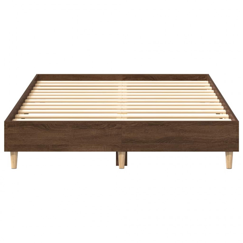 Rama łóżka bez materaca Brązowy dąb 120x200 cm Drewno klejone