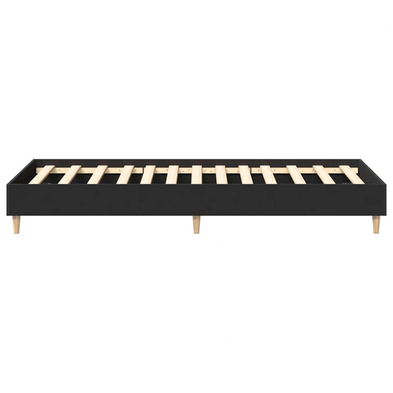 Rama łóżka bez materaca czarna 100x200 cm drewno klejone