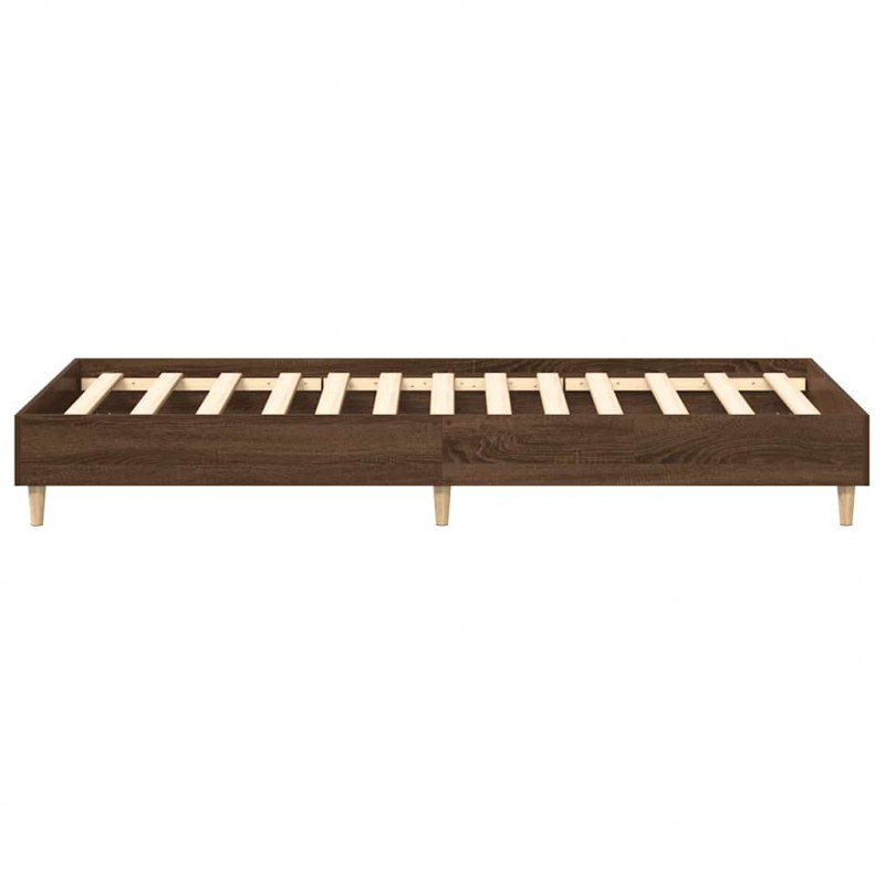Rama łóżka bez materaca Brązowy dąb 100x200 cm Drewno klejone