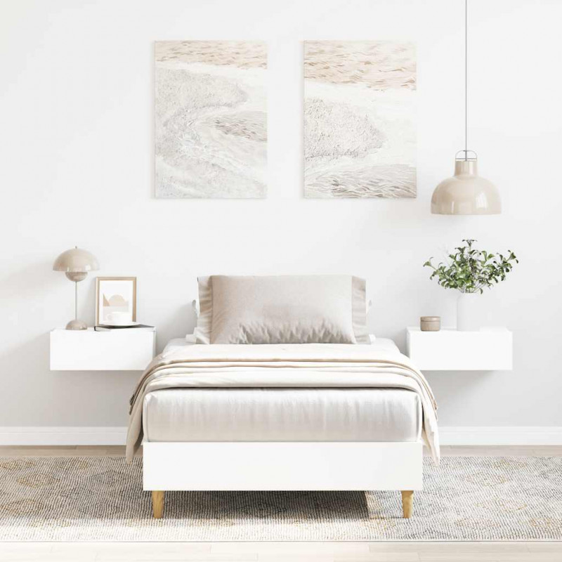 Rama łóżka bez materaca Biała 90x200 cm Drewno klejone
