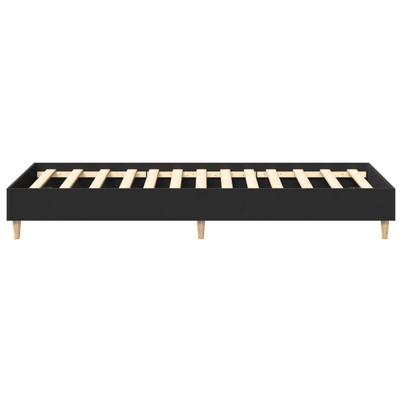 Rama łóżka bez materaca czarna 90x200 cm drewno klejone