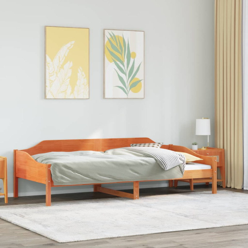 Łóżko bez materaca, woskowy brąz, 80x200 cm, drewno sosnowe