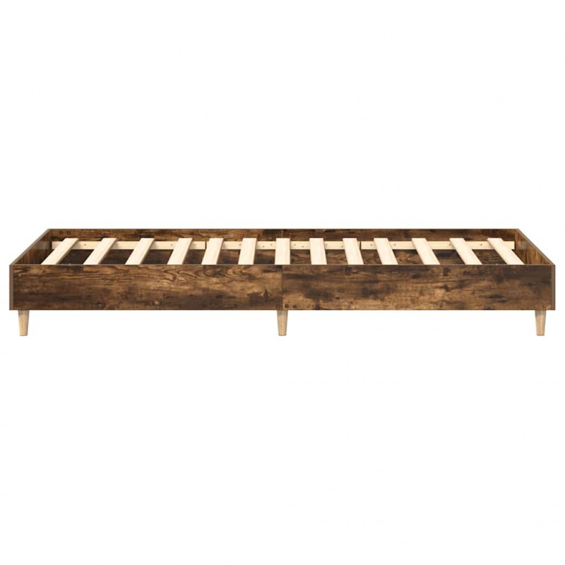 Rama łóżka bez materaca dąb wędzony 90x200 cm drewno klejone