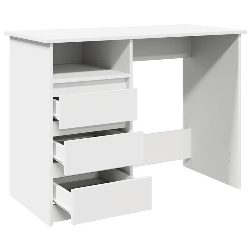 Biurko, białe, 102x50x75 cm, materiał drewnopochodny