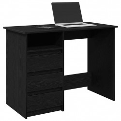 Biurko, czarne, 102x50x75 cm, materiał drewnopochodny
