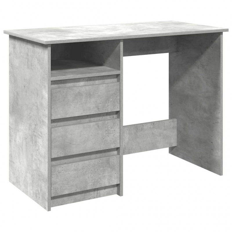 Biurko, szarość betonu, 102x50x75 cm, materiał drewnopochodny