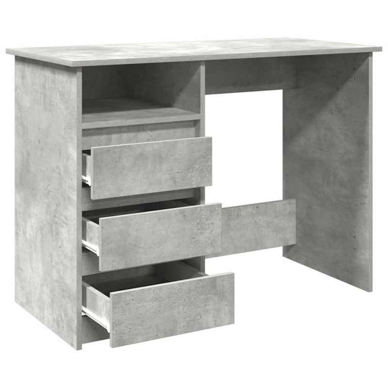 Biurko, szarość betonu, 102x50x75 cm, materiał drewnopochodny
