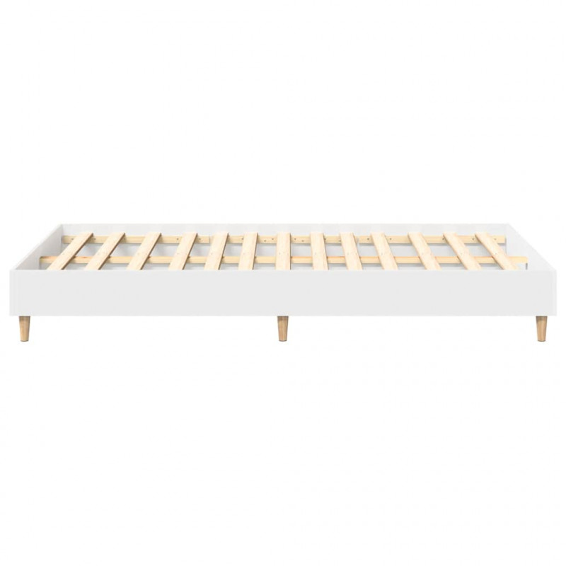 Rama łóżka bez materaca biała 140x190 cm drewno klejone