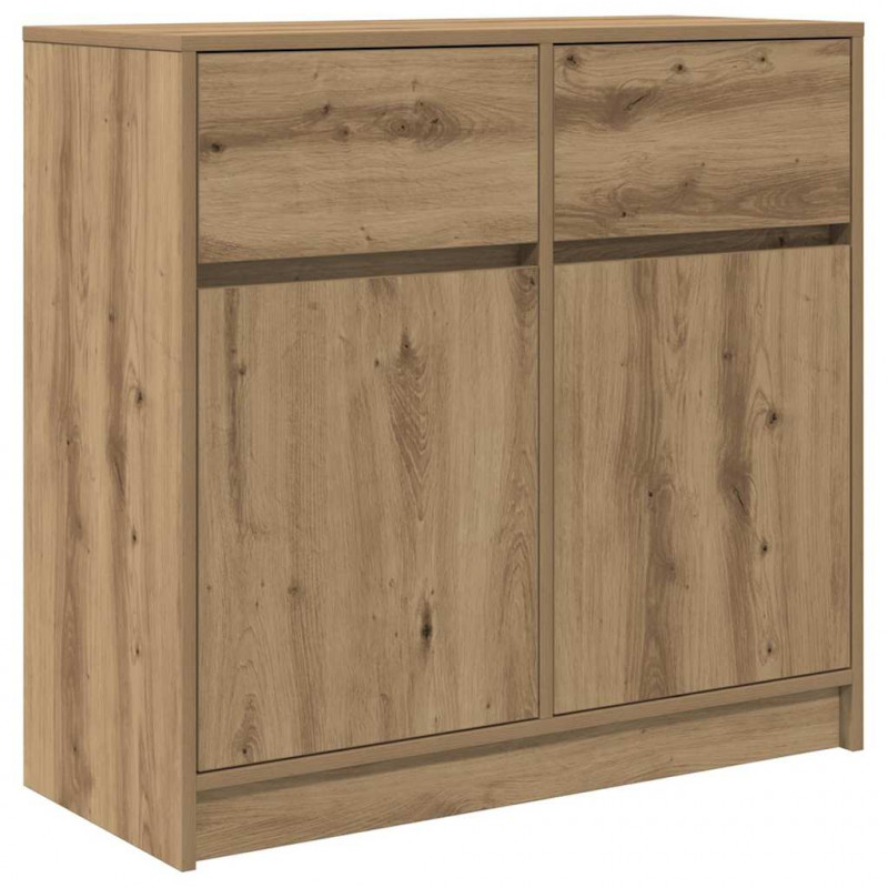 Komoda z szufladą Artisan Oak 80x34x76 cm Drewno klejone