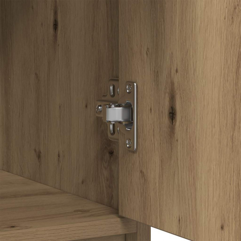 Komoda z szufladą Artisan Oak 80x34x76 cm Drewno klejone