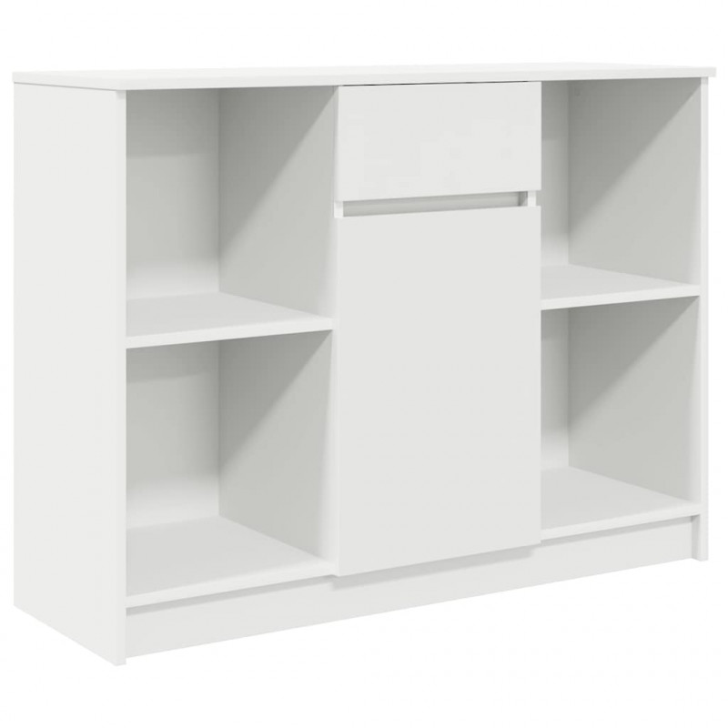 Komoda z szufladą Biała 101x35x76 cm Drewno klejone