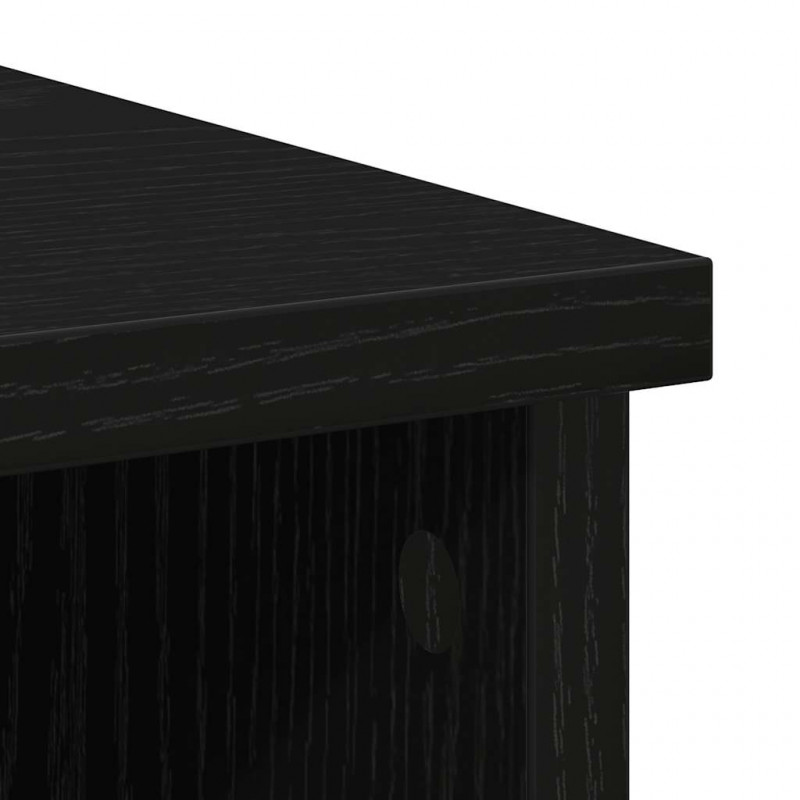 Komoda z szufladą Czarny dąb 101x35x76 cm Drewno klejone