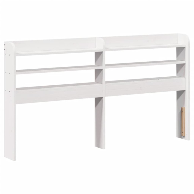Wezgłowie do łóżka, z półkami, białe, 160 cm, drewno sosnowe