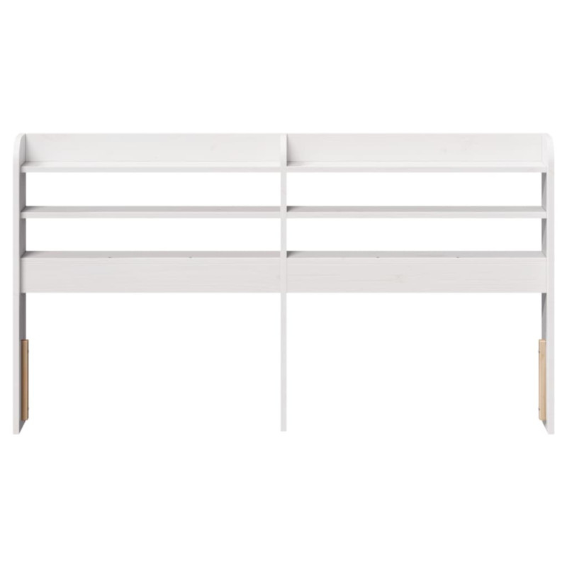 Wezgłowie do łóżka, z półkami, białe, 160 cm, drewno sosnowe