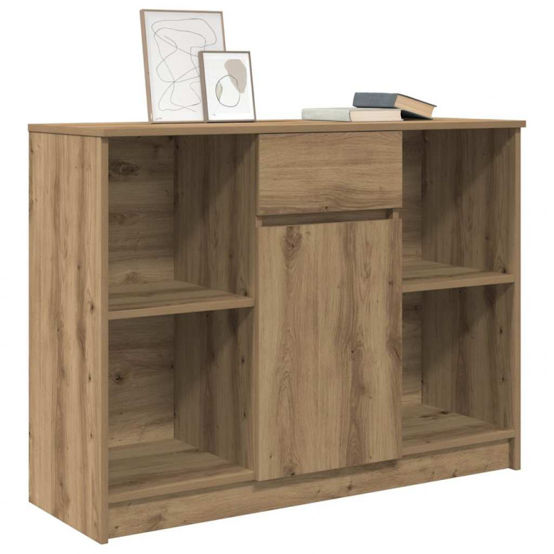 Komoda z szufladą Artisan Oak 101x35x76 cm Drewno klejone