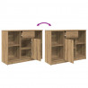 Komoda z szufladą Artisan Oak 101x35x76 cm Drewno klejone