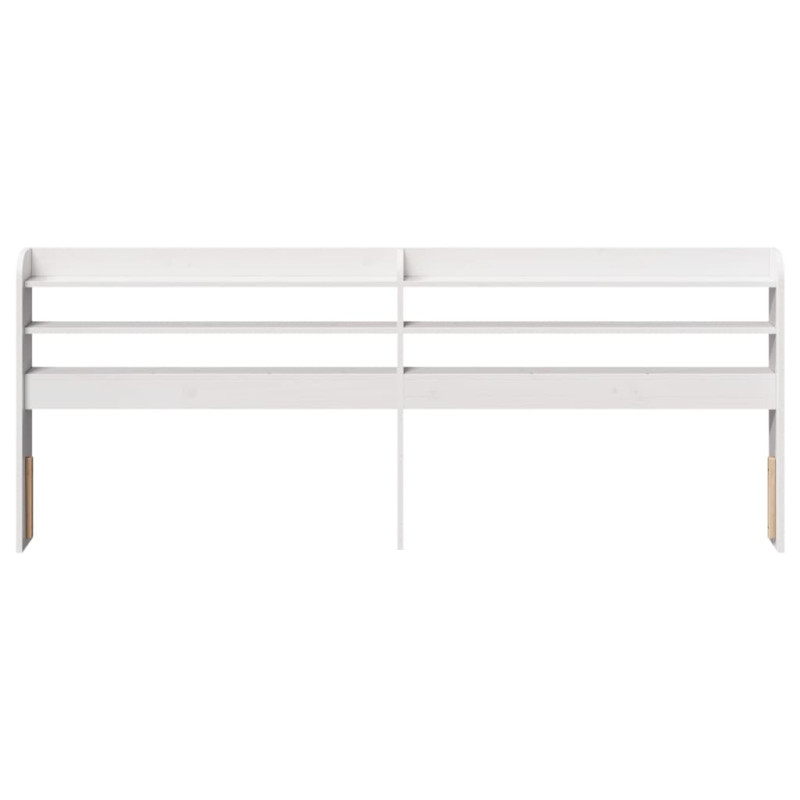 Wezgłowie do łóżka, z półkami, białe, 200 cm, drewno sosnowe