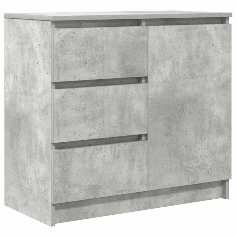Komoda z szufladą Betonowa szarość 71x35x65 cm Drewno klejone