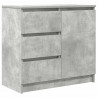 Komoda z szufladą Betonowa szarość 71x35x65 cm Drewno klejone