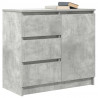 Komoda z szufladą Betonowa szarość 71x35x65 cm Drewno klejone