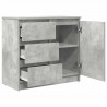Komoda z szufladą Betonowa szarość 71x35x65 cm Drewno klejone