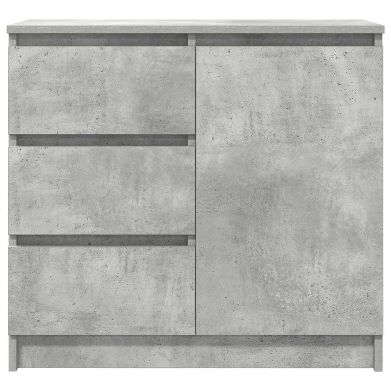 Komoda z szufladą Betonowa szarość 71x35x65 cm Drewno klejone