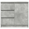 Komoda z szufladą Betonowa szarość 71x35x65 cm Drewno klejone