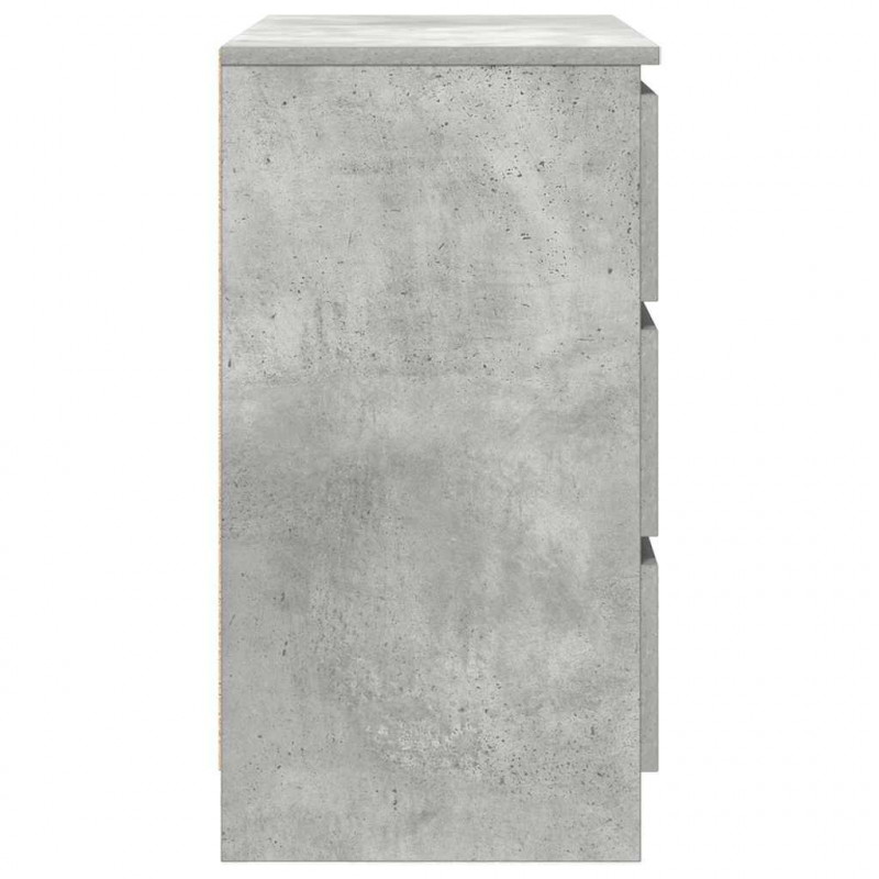 Komoda z szufladą Betonowa szarość 71x35x65 cm Drewno klejone