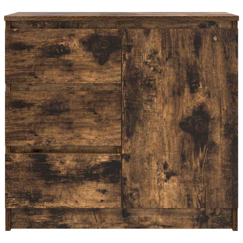 Komoda z szufladą Dąb wędzony 71x35x65 cm Drewno klejone