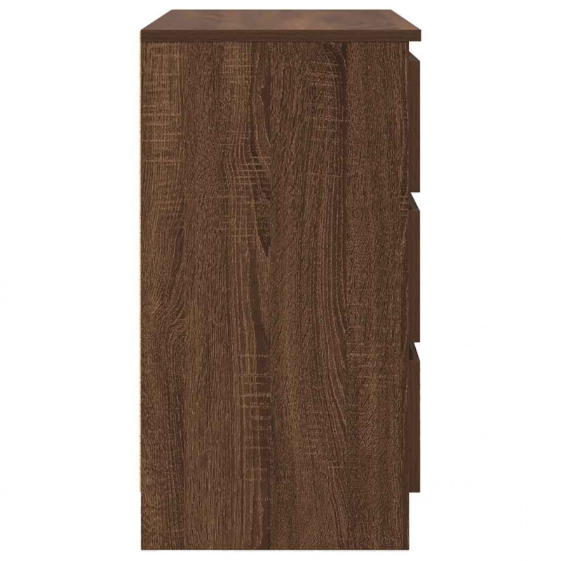 Komoda z szufladą Brązowy dąb 71x35x65 cm Drewno klejone