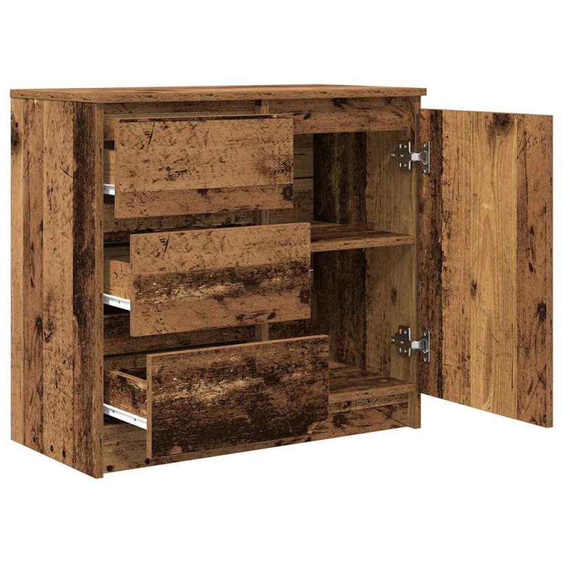 Komoda z szufladą Stare drewno 71x35x65 cm Drewno klejone