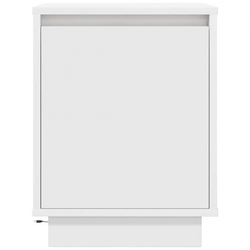 Szafka nocna z oświetleniem LED Biała 38x34x50 cm
