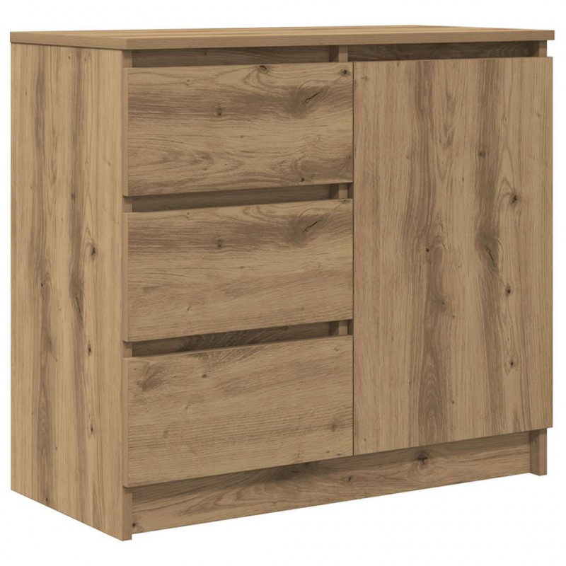 Komoda z szufladą Artisan Oak 71x35x65 cm Drewno klejone