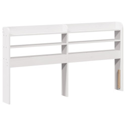 Wezgłowie do łóżka, z półkami, białe, 140 cm, drewno sosnowe