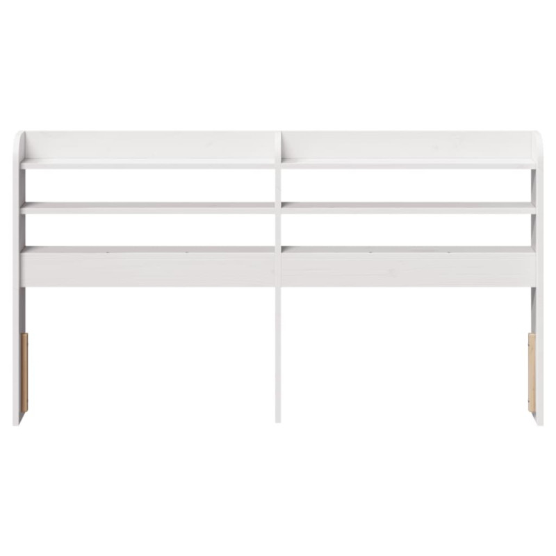Wezgłowie do łóżka, z półkami, białe, 140 cm, drewno sosnowe