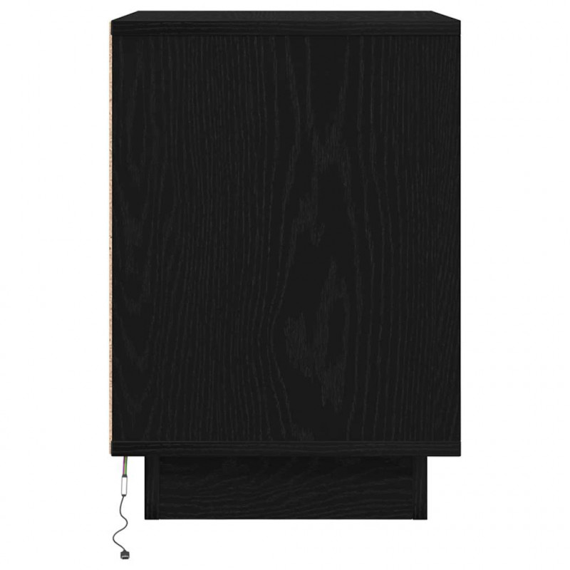 Szafki nocne z oświetleniem LED 2 szt. Czarne 38x34x50 cm