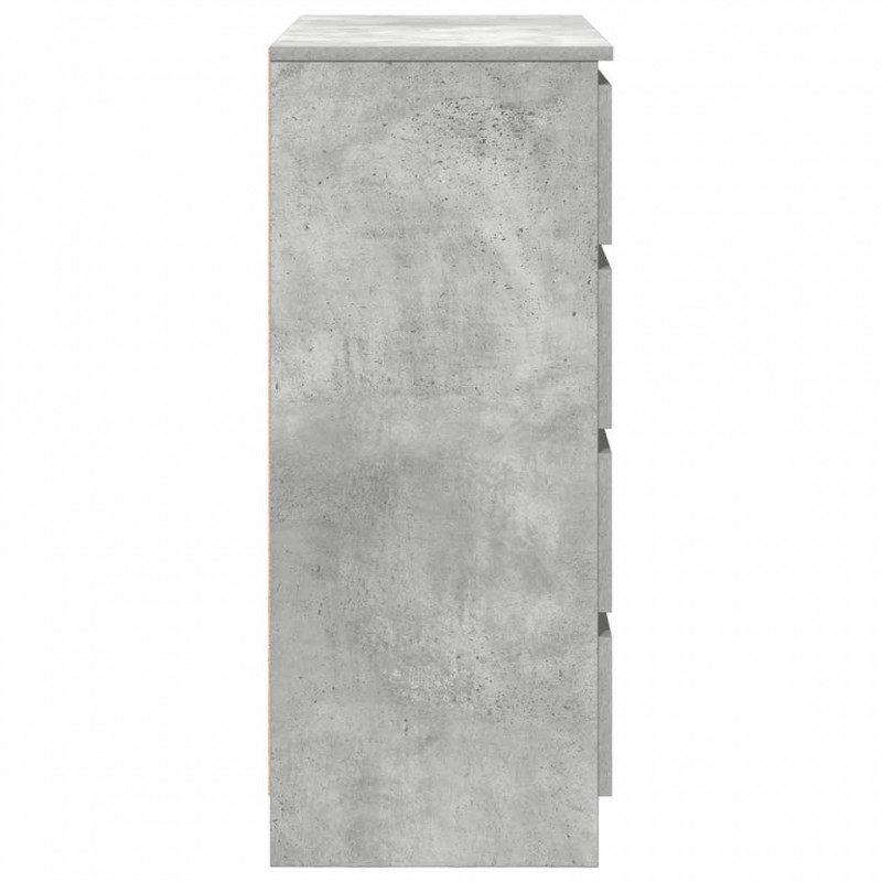 Komoda z szufladami Betonowa szarość 71x35x84 cm Drewno klejone