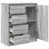 Komoda z szufladami Szary Sonoma 71x35x84 cm Drewno klejone