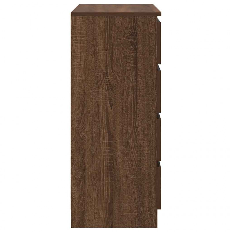 Komoda z szufladami Brązowy dąb 71x35x84 cm Drewno klejone