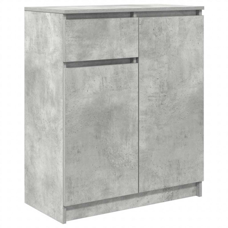 Komoda z szufladą Beton Szary 71x35x84 cm Drewno klejone